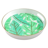"Tropical Chic" Palm Leaf Motif Melamine Bar Trays (Set of 3)