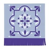 Mediterranean Tile Design with Blue Fringe Beverage Napkins (Set of 160)