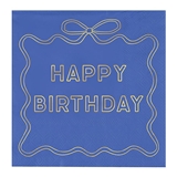 Gold-Foil HAPPY BIRTHDAY Graphic on Blue Beverage Napkins (Set of 160)