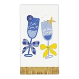 'Let's Toast at the Coast' Design Gold-Foil Fringe Lunch Napkins (Set of 160)