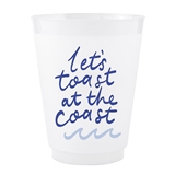 'Let's Toast at the Coast' Design 16oz Frosted Plastic Party Cups (Set of 48)