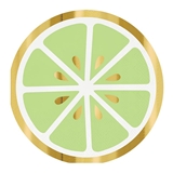 Tropical Chic Lime Slice Design Gold Foil-Print Napkins (Set of 160)