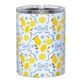 Charming Lemons and Bows Motif 12oz Stainless-Steel Tumblers (Set of 4)