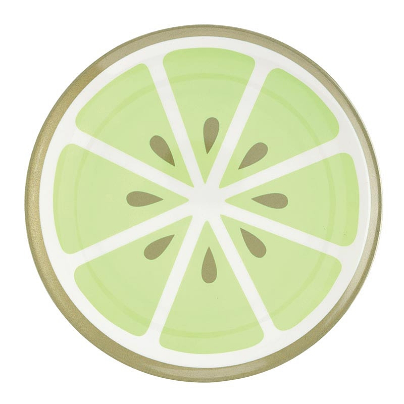 Tropical Chic Lime Slice Motif Melamine Plates (Set of 4)