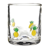 Pineapple Motif 16oz Double Old-Fashioned (DOF) Icon Glasses (Set of 4)