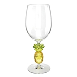 Acrylic Wine Glasses with Pineapple-Shaped Stem Figurine (Set of 6)