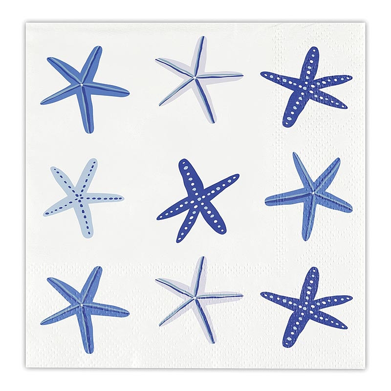 Colorful Beach-Themed Starfish Motif Beverage Napkins (Set of 160)