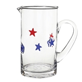 Patriotic Stars Motif "Icon" 48oz Glass Pitchers (Set of 4)