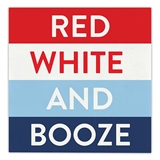 Americana Bold 'Red White and Booze' Graphic Beverage Napkins (Set of 160)