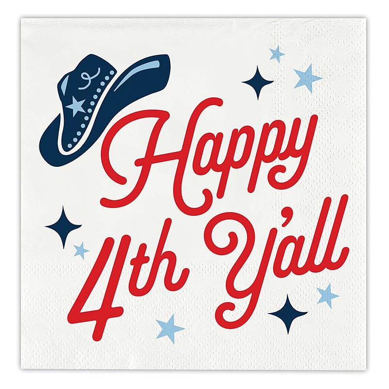 Americana Bold 'Happy 4th Ya'll' Graphic Beverage Napkins (Set of 160)