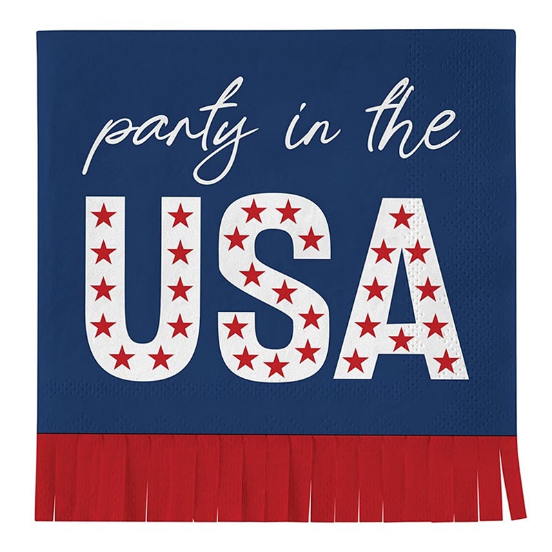 Americana Bold 'Party in the USA' Graphic Beverage Napkins (Set of 160)