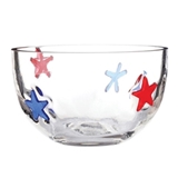 Patriotic Stars Motif "Icon" Glass Snack Bowls (Set of 4)