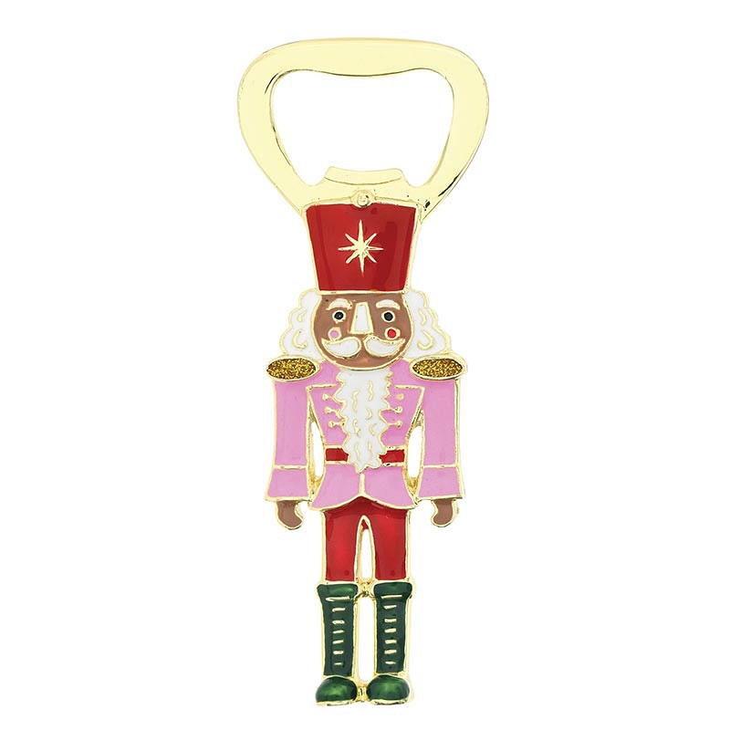 Festive and Colorful Nutcracker-Shaped Metal Bottle Openers (Set of 4)