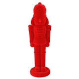 Festive Bright-Red Flocked-Finish Nutcracker Figurines (Set of 2) (3 Sizes)