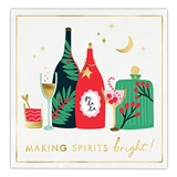 Gold-Foil 'Making Spirits Bright' on Holiday Tabletop Tableau Beverage Napkins (Set of 160)