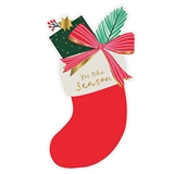 Gold-Foil 'Tis the Season' Graphic on Christmas Stocking-Shaped Napkins (Set of 160)