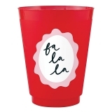 Happy Holidays 'Fa La La' Graphic Red Frost-Flex Cocktail Party Cups (Set of 48)