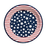Americana Stars & Stripes Design Paper Dinner Plates (Set of 96)