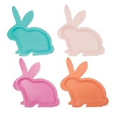 Kailo Chic Easter Time Bunny-Shaped Die-Cut Paper Plates (Assorted Set of 96)