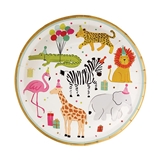 Party Animal Gold-Foil Edge Round Paper Dinner Plates (Set of 96)