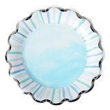 Watercolor Coastal Motif Scalloped-Edge Dinner Plates (Set of 96)