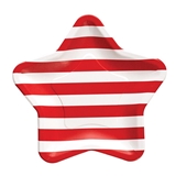 Americana Red & White Stripes Design Star-Shaped Lunch Plates (Set of 96)