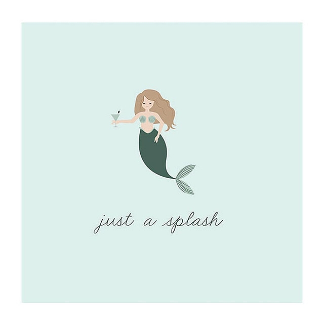 Sassy Mermaid Design with 'Just a Splash' Graphic Beverage Napkins (Set of 240)
