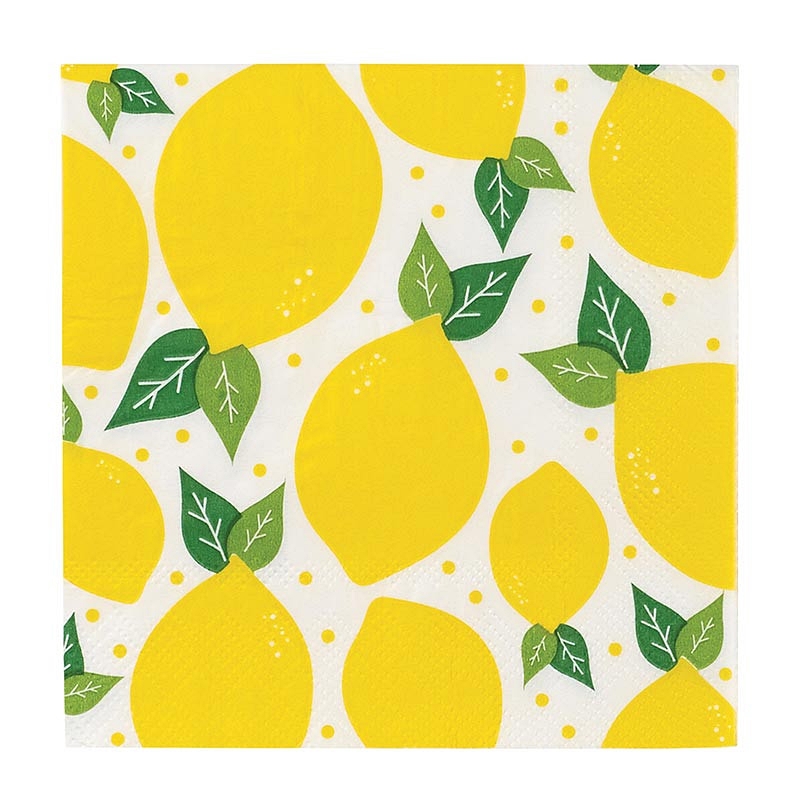 Delightful Lemons Motif Paper Beverage Napkins (Set of 240)