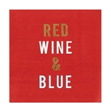 Americana 'Red, Wine & Blue' Graphic Paper Beverage Napkins (Set of 96)