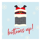 'Bottoms Up' Santa Stuck in a Chimney Design Beverage Napkins (Set of 240)