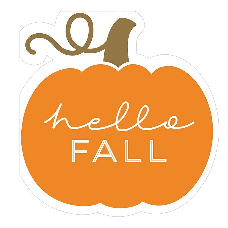 Pumpkin-Shaped 'Hello Fall' Graphic Paper Beverage Napkins (Set of 240)