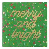 Kailo Chic Gold-Foil 'Merry and Bright' Graphic Beverage Napkins (Set of 240)
