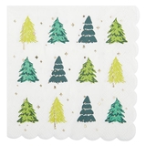 Holiday Trees Motif Scalloped-Edge Die-Cut Beverage Napkins (Set of 240)