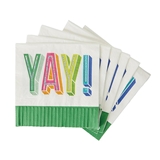 Colorful YAY! Graphic on Fringe Border Paper Beverage Napkins (Set of 240)