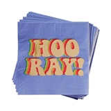Colorful Retro HOORAY! Graphic Gold-Foil Stamped Beverage Napkins (Set of 240)