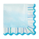 Watercolor Coastal Motif Scalloped-Edge Beverage Napkins (Set of 240)
