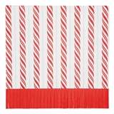 Christmas Candy Cane Striped Red-Fringed Die-Cut Lunch Napkins (Set of 240)