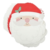 Santa Face-Shaped Scalloped-Edge Die-Cut Lunch Napkins (Set of 240)
