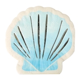Seashell-Shaped Watercolor Coastal Motif Lunch Napkins (Set of 240)