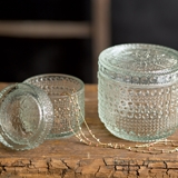 CTW Home Collection Decorative Parisian Hobnail Glass Jars (Set of 2)