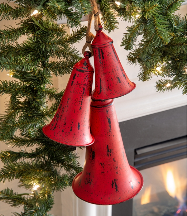 CTW Home Collection Red Metal Holiday Bells/Ornaments (Set of 3)
