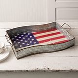 CTW Home Collection Galvanized-Metal American Flag Serving Tray