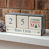 CTW Home Collection Wooden Block Holiday Calendar with Metal Box