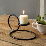 CTW Home Collection Simple Ring Black-Metal Candle Holder