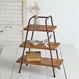 CTW Home Collection Tabletop Metal A-Frame Display with Wooden Shelves