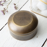 CTW Home Collection Antique-Look Brass Aspirin Trinket/Pill Box