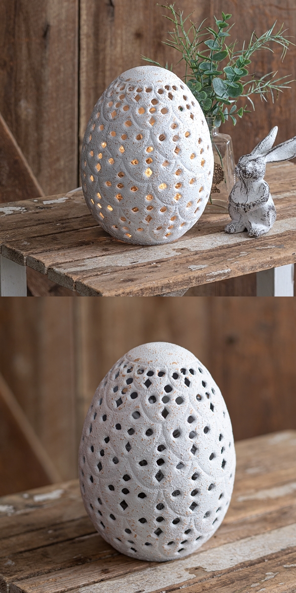 CTW Home Collection Perforated Metal Tabletop Egg/Candle Holder