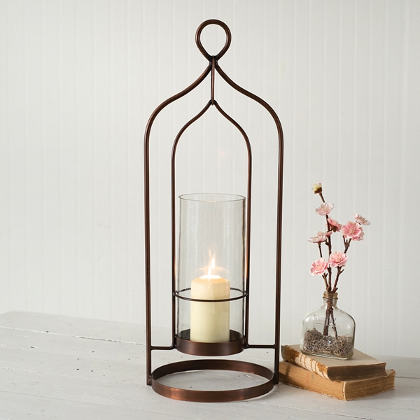 CTW Home Collection Large Copper-Plated 'Salvatore' Open-Area Lantern