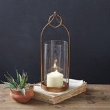 CTW Home Collection Brass-Plated Small 'Lucienne' Open-Area Lantern