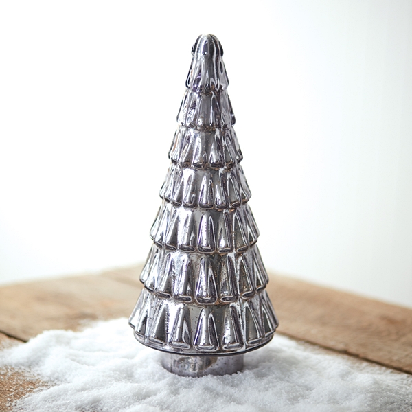 CTW Home Collection Retro Silver Mercury Glass Christmas Tree
